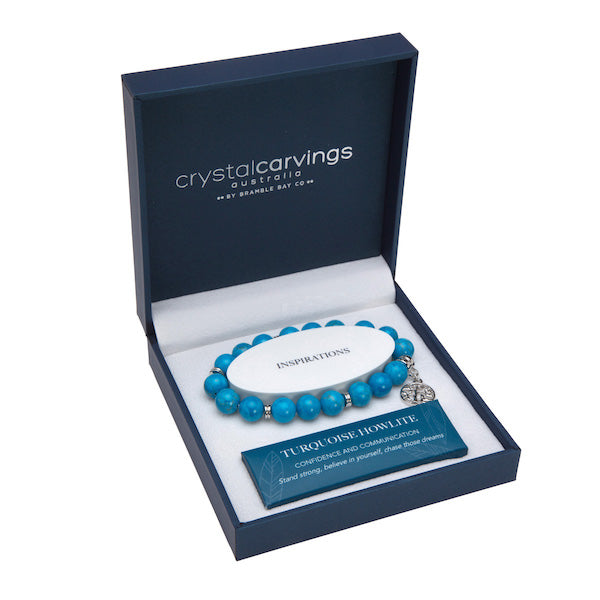 Tree of Life Charm Bracelet - Turquoise Howlite