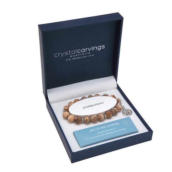 Tree of Life Charm Bracelet - Picture Jasper Matte