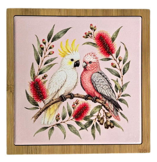 Australian Birds Trivet Pink 17cm