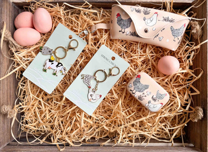 Farmyard Keyring Black & White 12cm