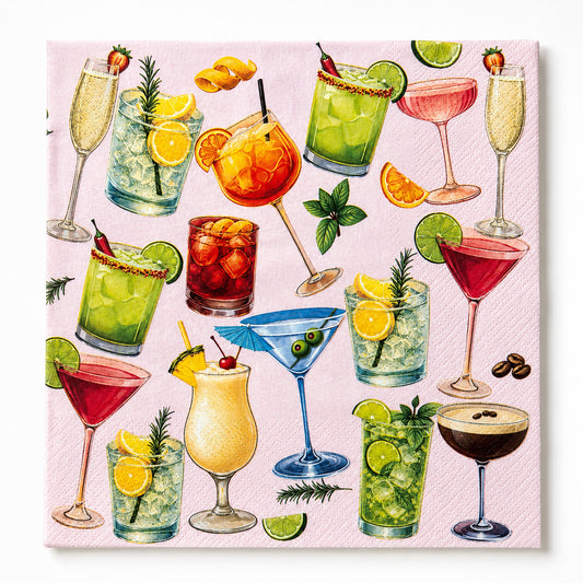 Summer Spritz Napkins Pink 33cm Set of 20