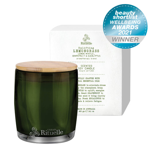 Urban Rituelle Flourish Organics Scented Soy Candle 400g - Lemongrass