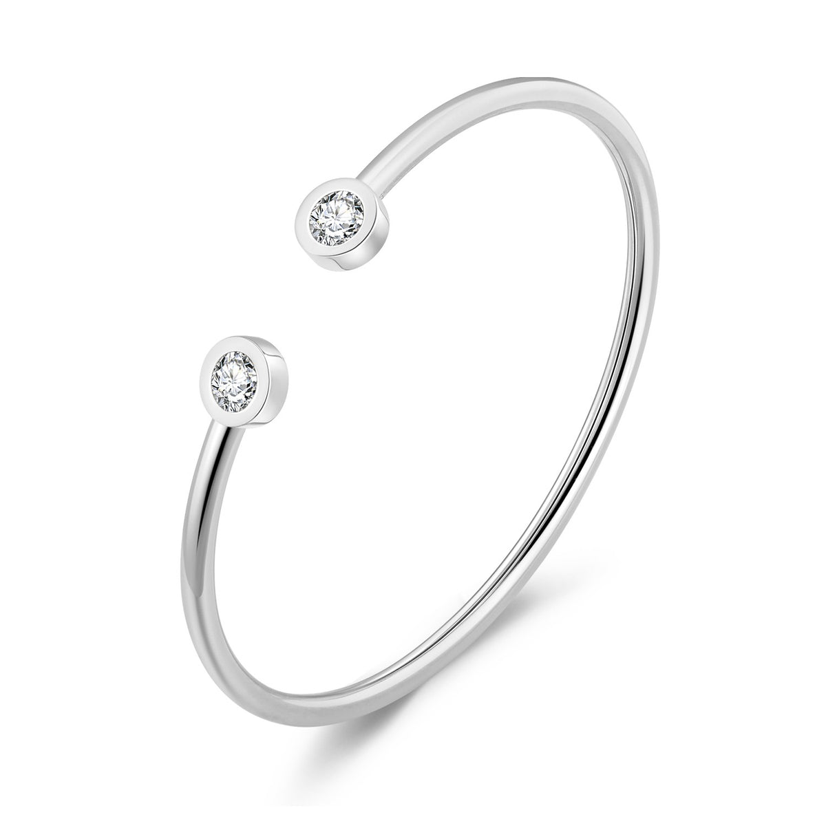 Vogue Cuff Hoop 2 x Diamante Steel (60mm)