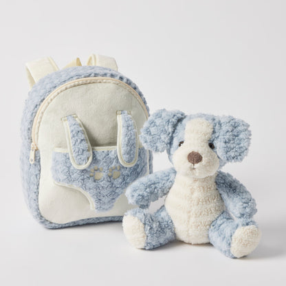 Jiggle & Giggle Plush Puppy Buddy Backpack - Blue