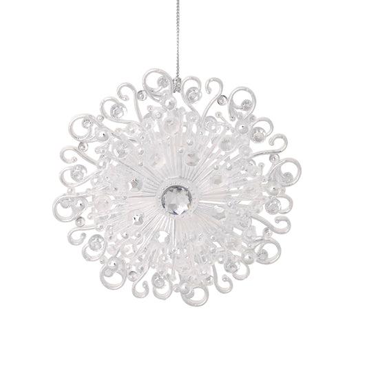 Acrylic Flower Dec Clear Silver