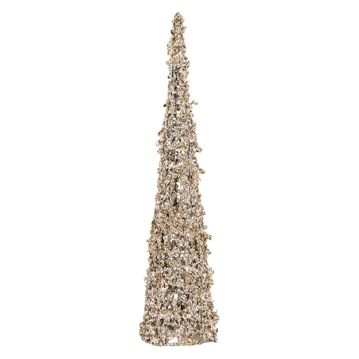 Ice Glitter Cone Tree Champagne Large