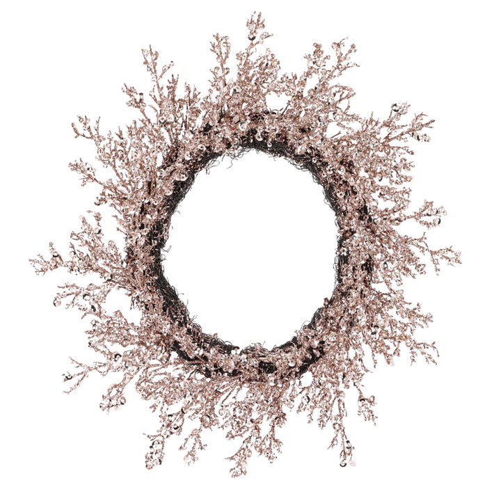 Ice Glitter Wreath Rose Gold Large
