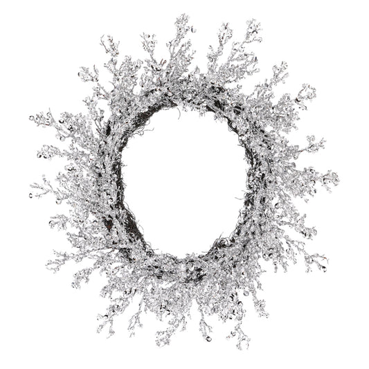 Ice Glitter Wreath Silver Large