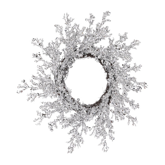 Ice Glitter Wreath Silver Small