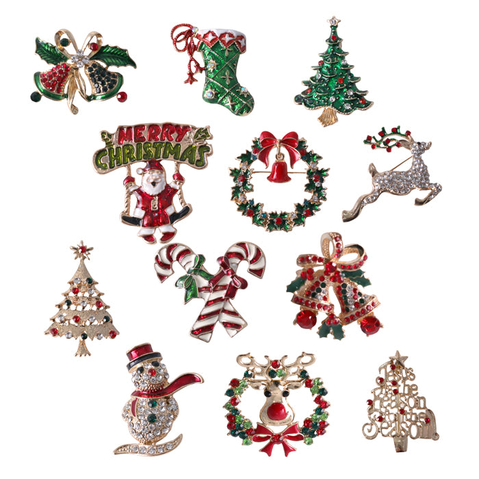 12 Days of Christmas Brooch 12 Assorted