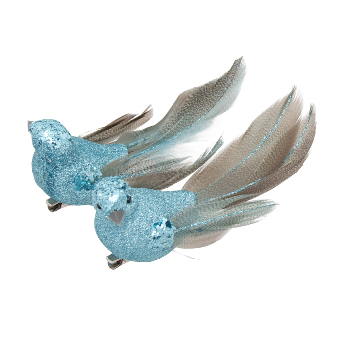 Clip On Bird Sky Blue 2 Assorted