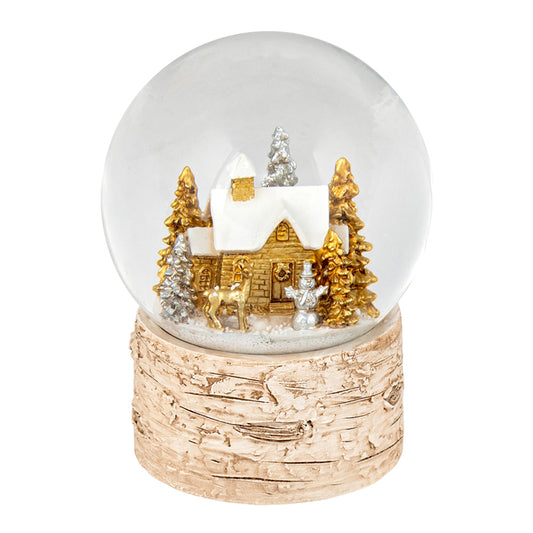 Resin Gold Birch Water Ball House in Trees Small