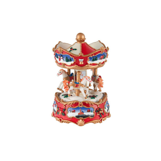 Resin Revolving Musical Horse Carousel