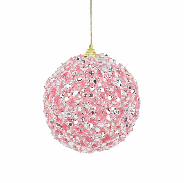 Styro Ice Sequin Pink Ball Small