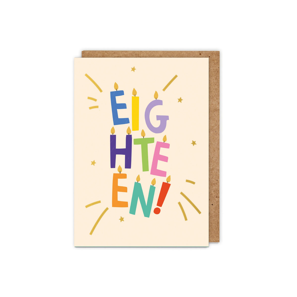 Zoe Spry Eighteen Letter Candles Card (Letter Milestones)