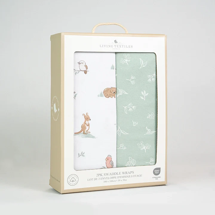 Australiana Pack of 2 Organic Swaddle Wraps