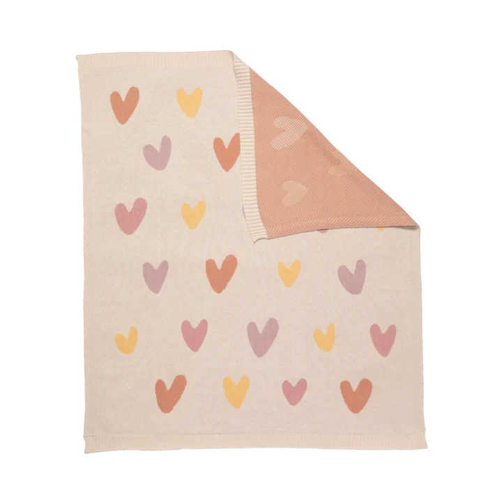 Jacquard Pram Blanket - Hearts
