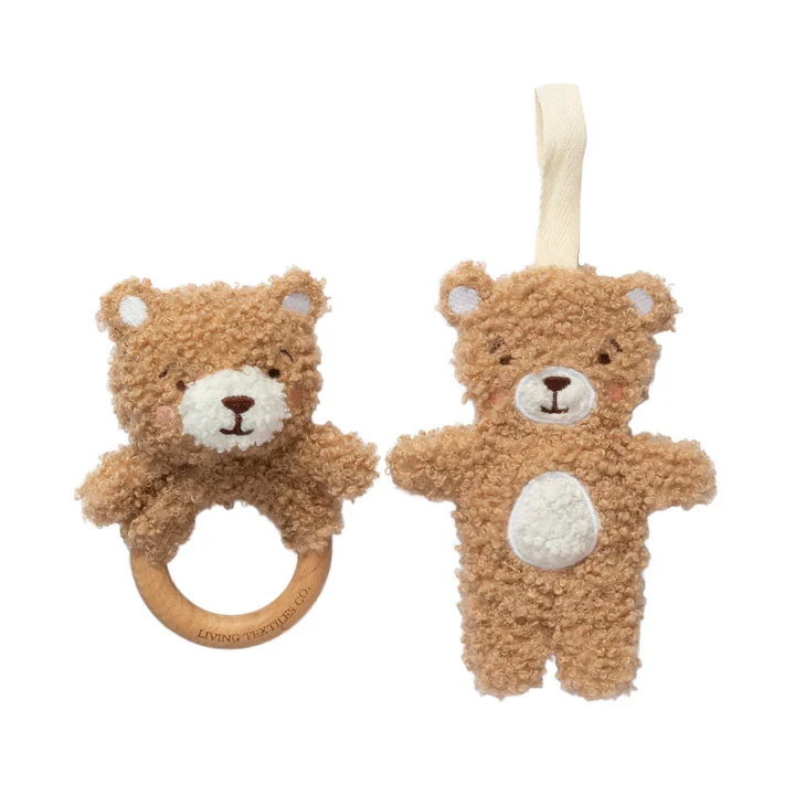 Dummy Chain & Teething Ring Gift Set - Cuddly Bear
