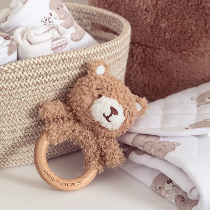 Dummy Chain & Teething Ring Gift Set - Cuddly Bear