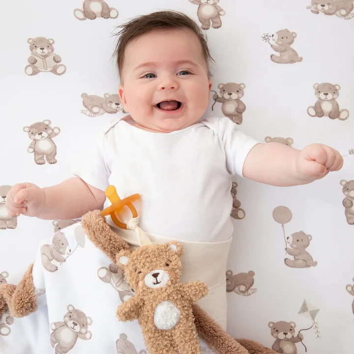 Dummy Chain & Teething Ring Gift Set - Cuddly Bear