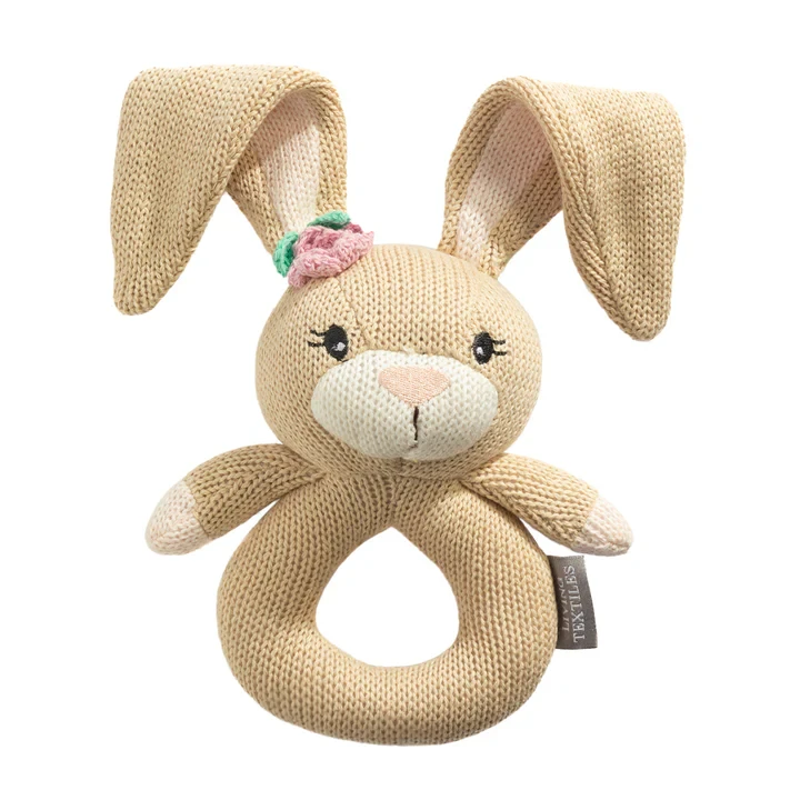 Knitted Ring Rattle - Amelia the Bunny