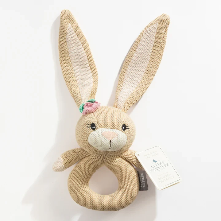 Knitted Ring Rattle - Amelia the Bunny