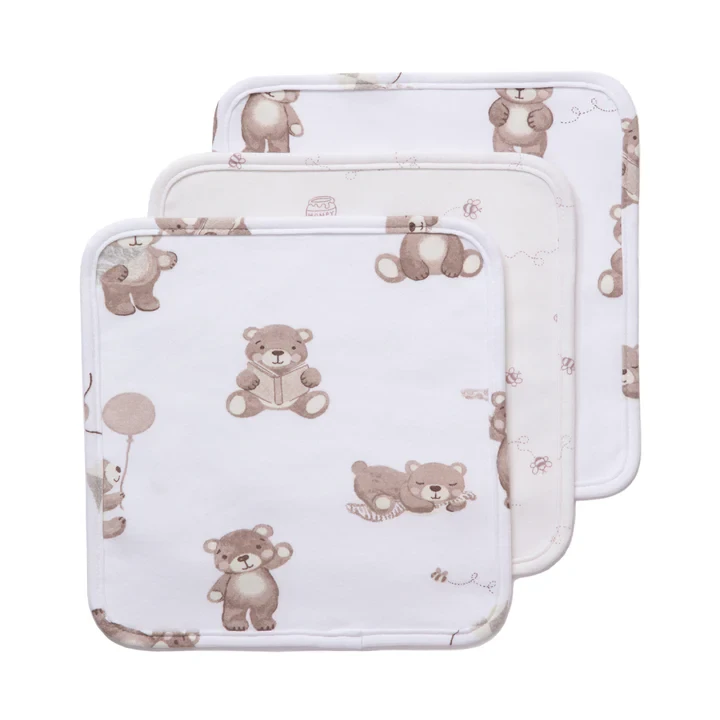 Cuddly Bear 3 pack of Washcloths