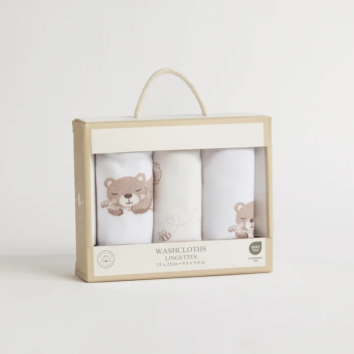 Cuddly Bear 3 pack of Washcloths
