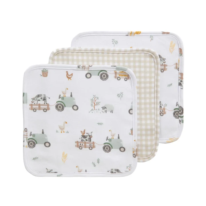 Tractor Ride 3 pack of Washcloths