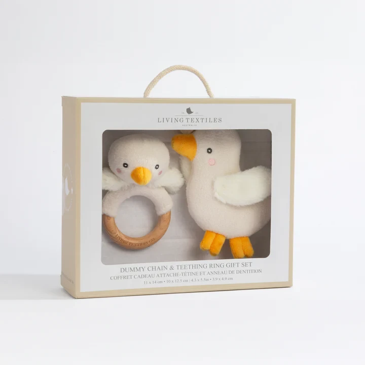 Dummy Chain & Teething Ring Gift Set - Goosey Goosey