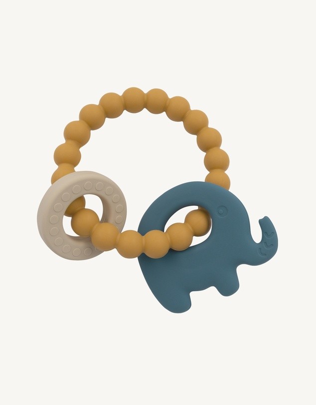 Elephant Teething Ring - Steel Blue