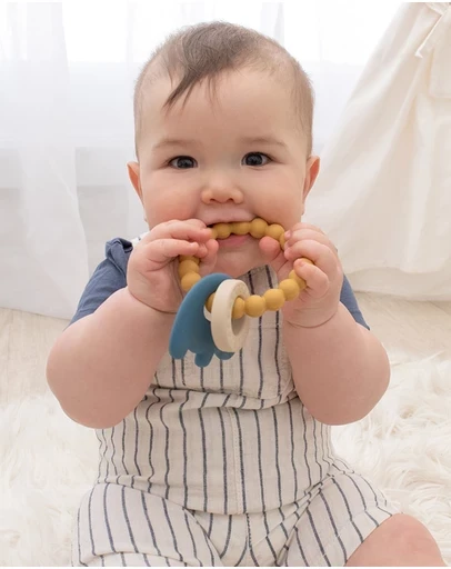 Elephant Teething Ring - Steel Blue
