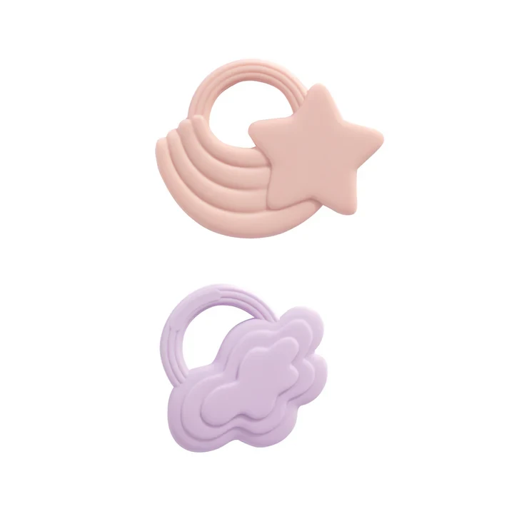 Stars & Cloud Teether Set - Pink/Purple