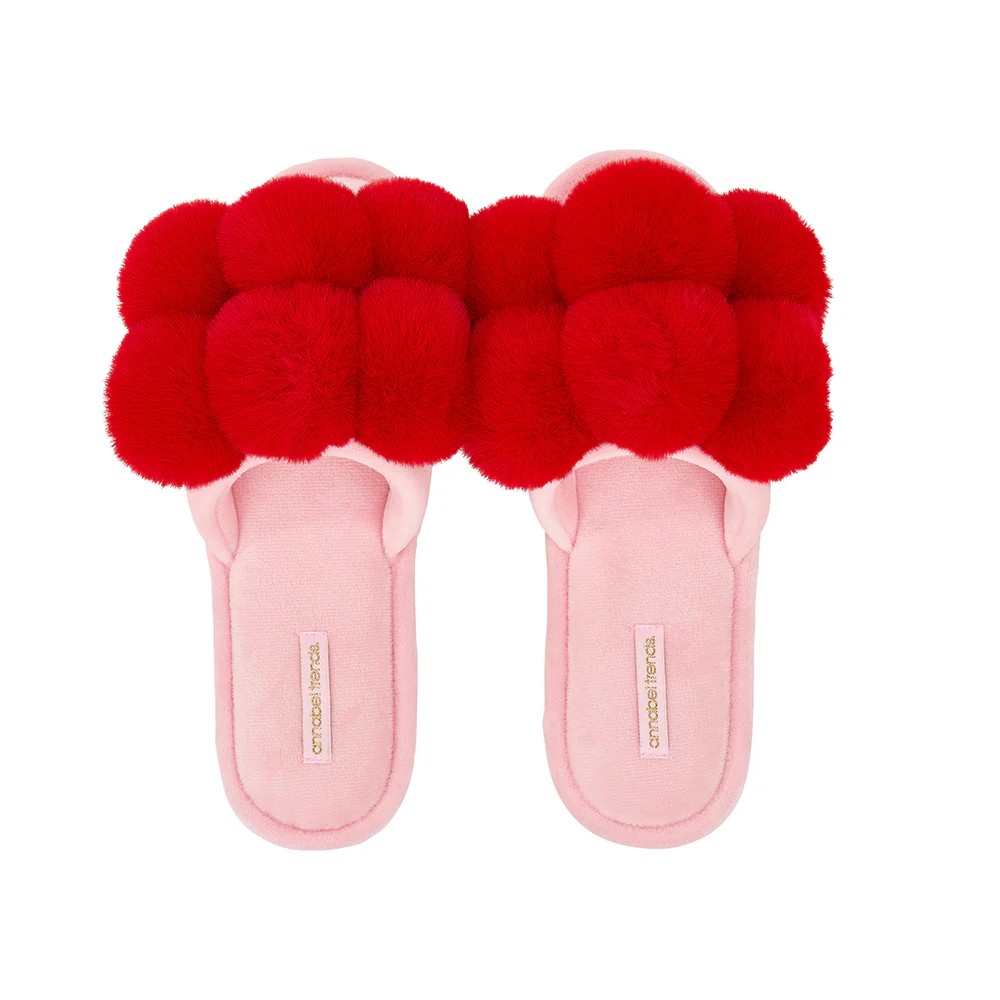 Pom Pom Slippers Cherry - Large