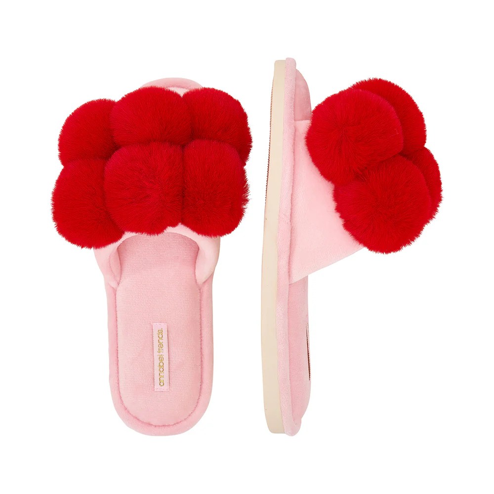 Pom Pom Slippers Cherry - Large