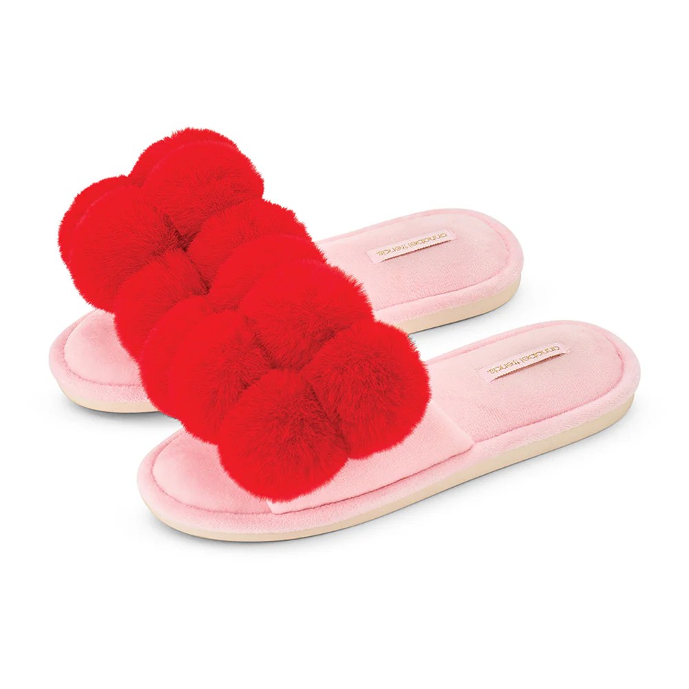Pom Pom Slippers Cherry - Medium