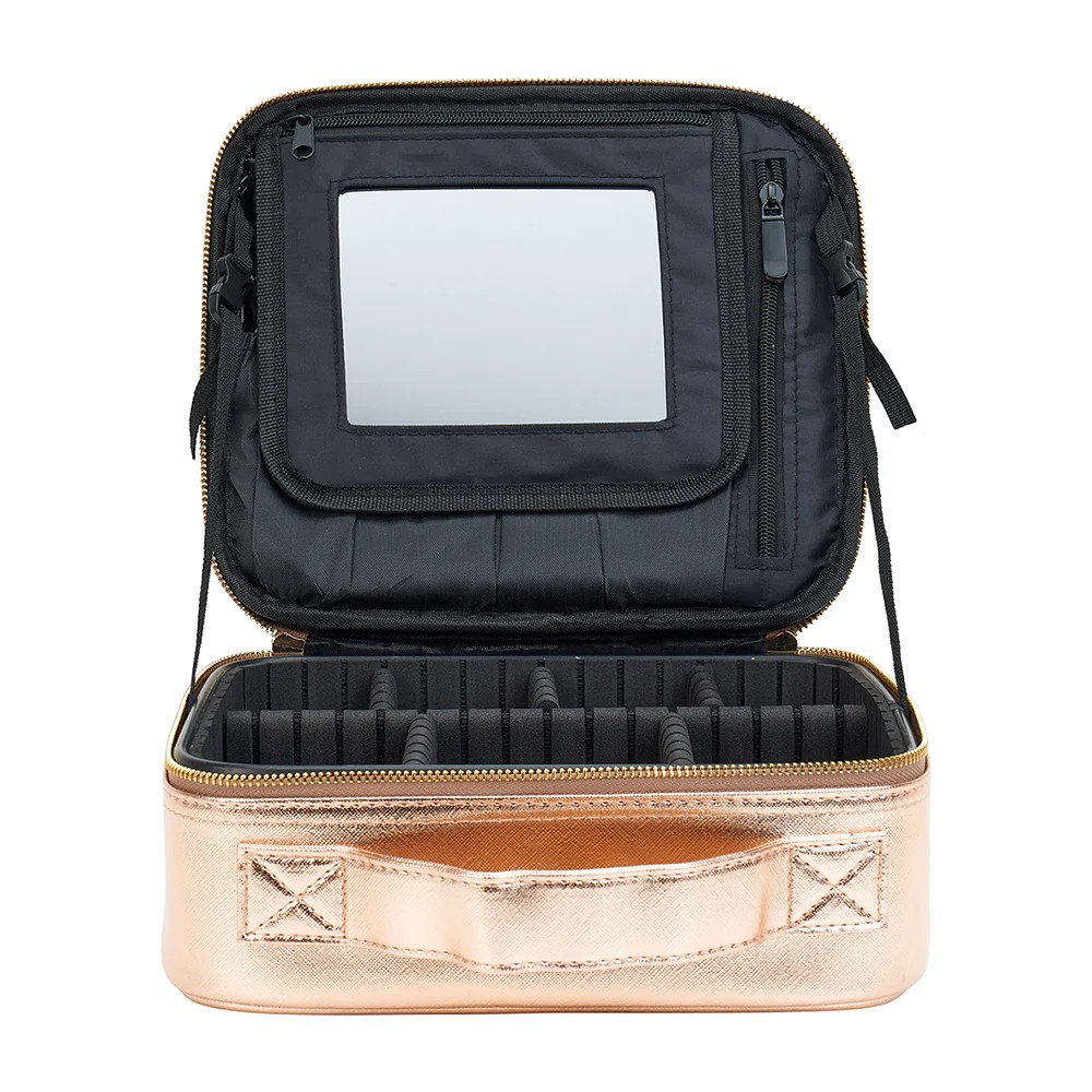 Miss Bliss Makeup Case with Mirror - Metallic
