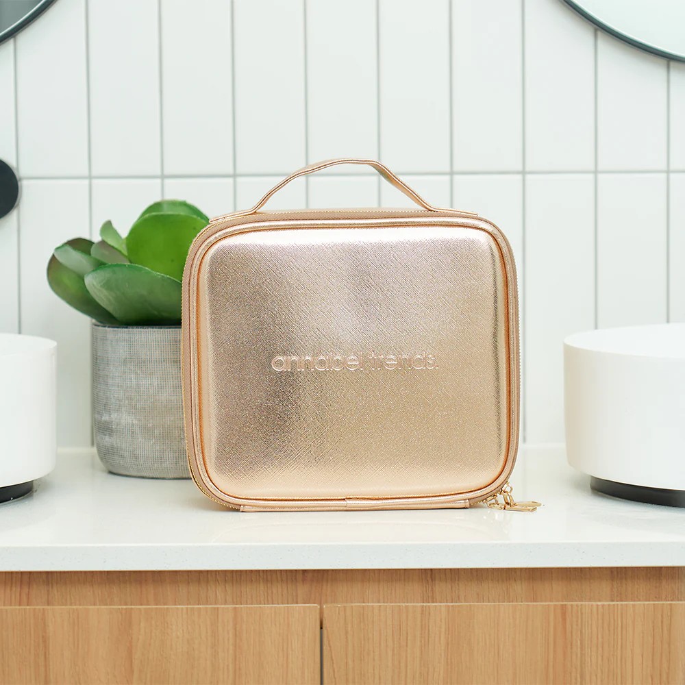 Miss Bliss Makeup Case with Mirror - Metallic