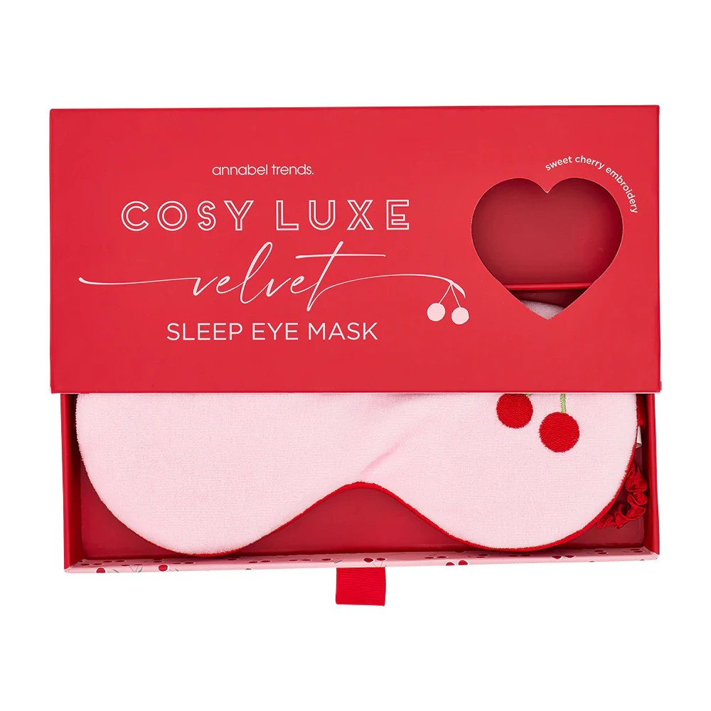 Velvet Sleep Eye Mask - Cherry