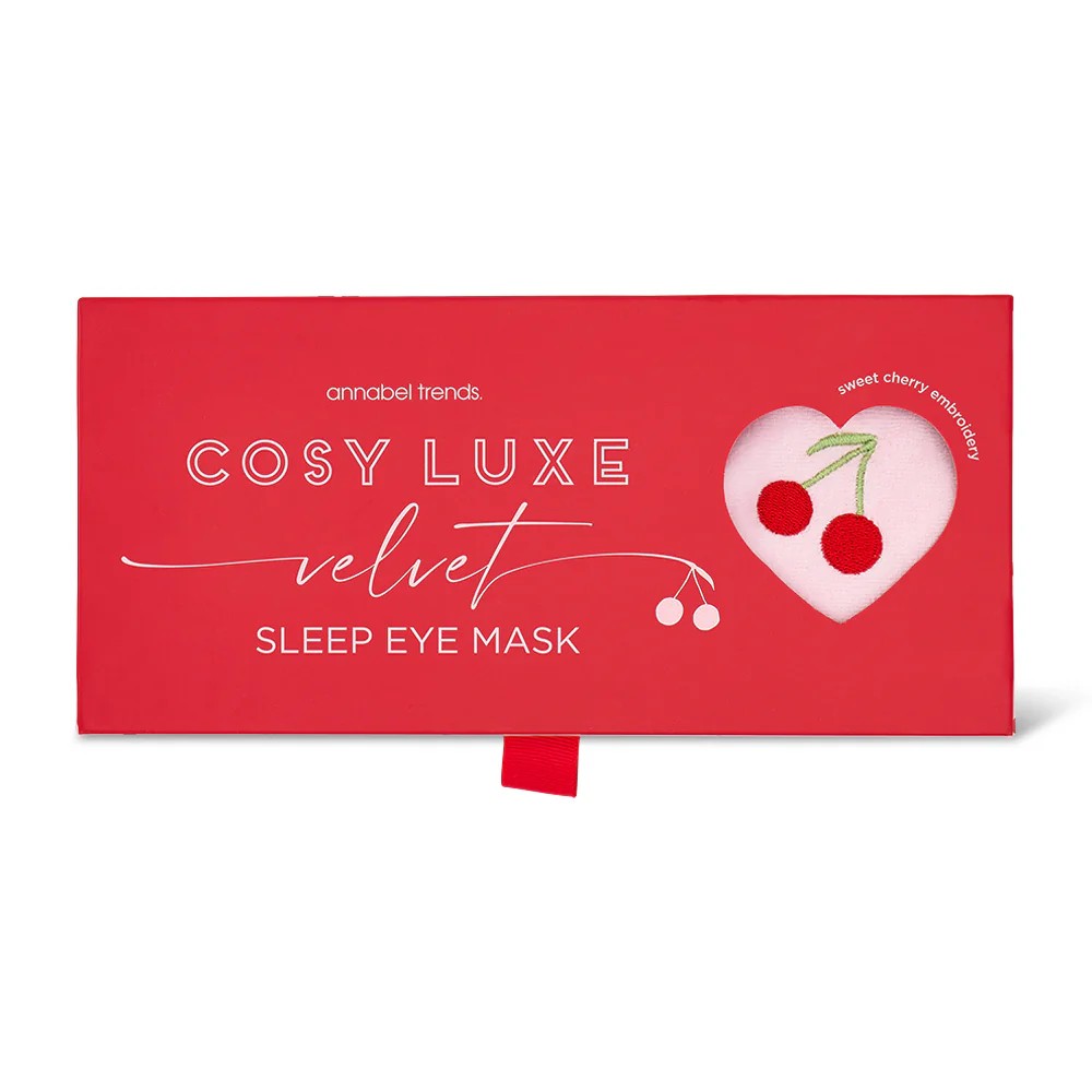 Velvet Sleep Eye Mask - Cherry