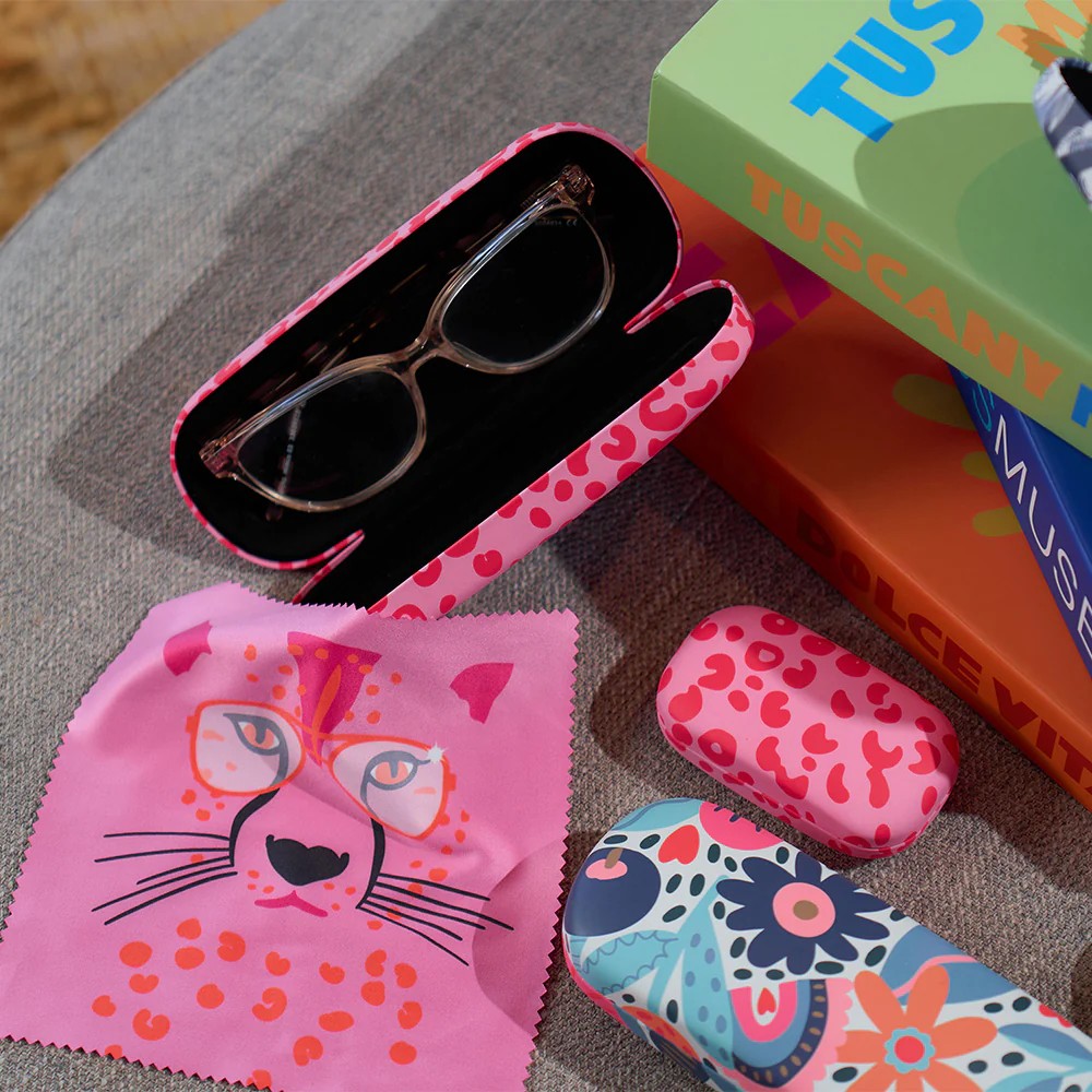 Glasses Case & Cleaning Cloth - Cheetah Spot