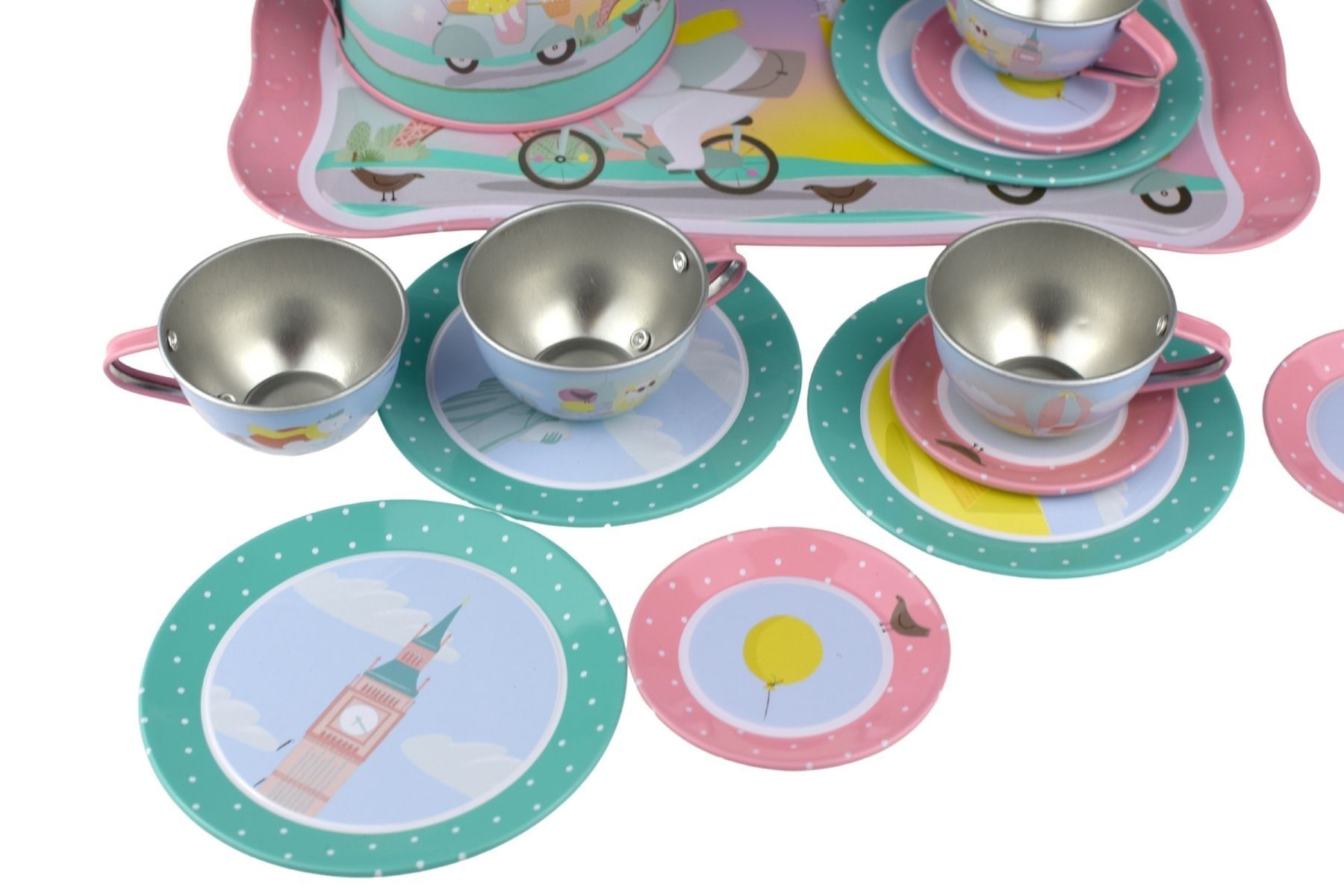 Animal Tourists 15 Piece Tin Tea Set