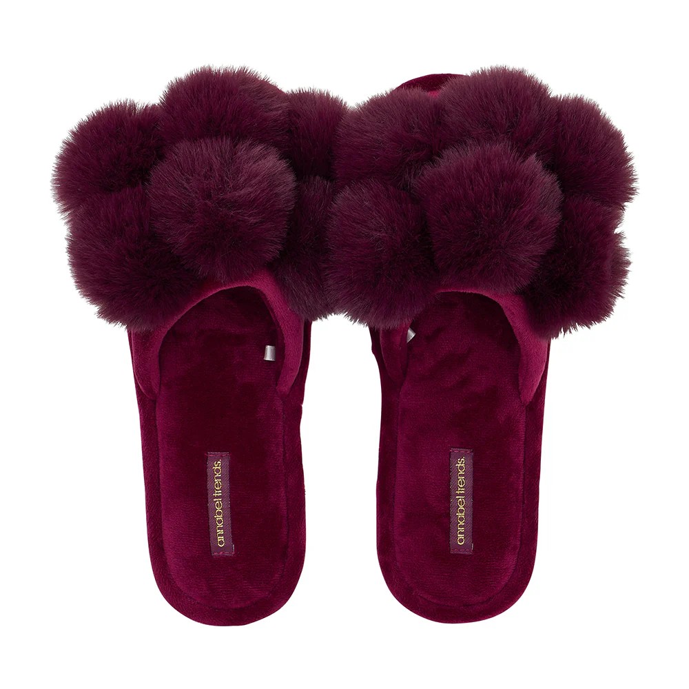 Pom Pom Slippers Mulberry - Medium