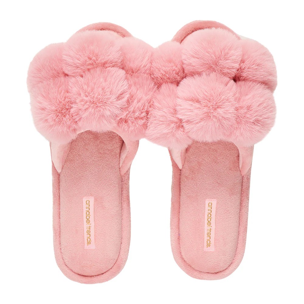 Pom Pom Slippers Pink Lemonade - Large