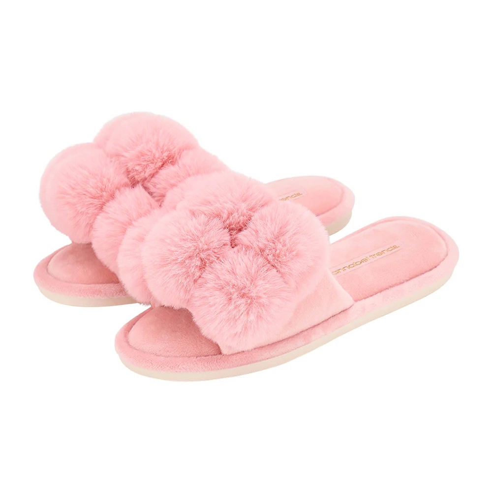 Pom Pom Slippers Pink Lemonade - Large
