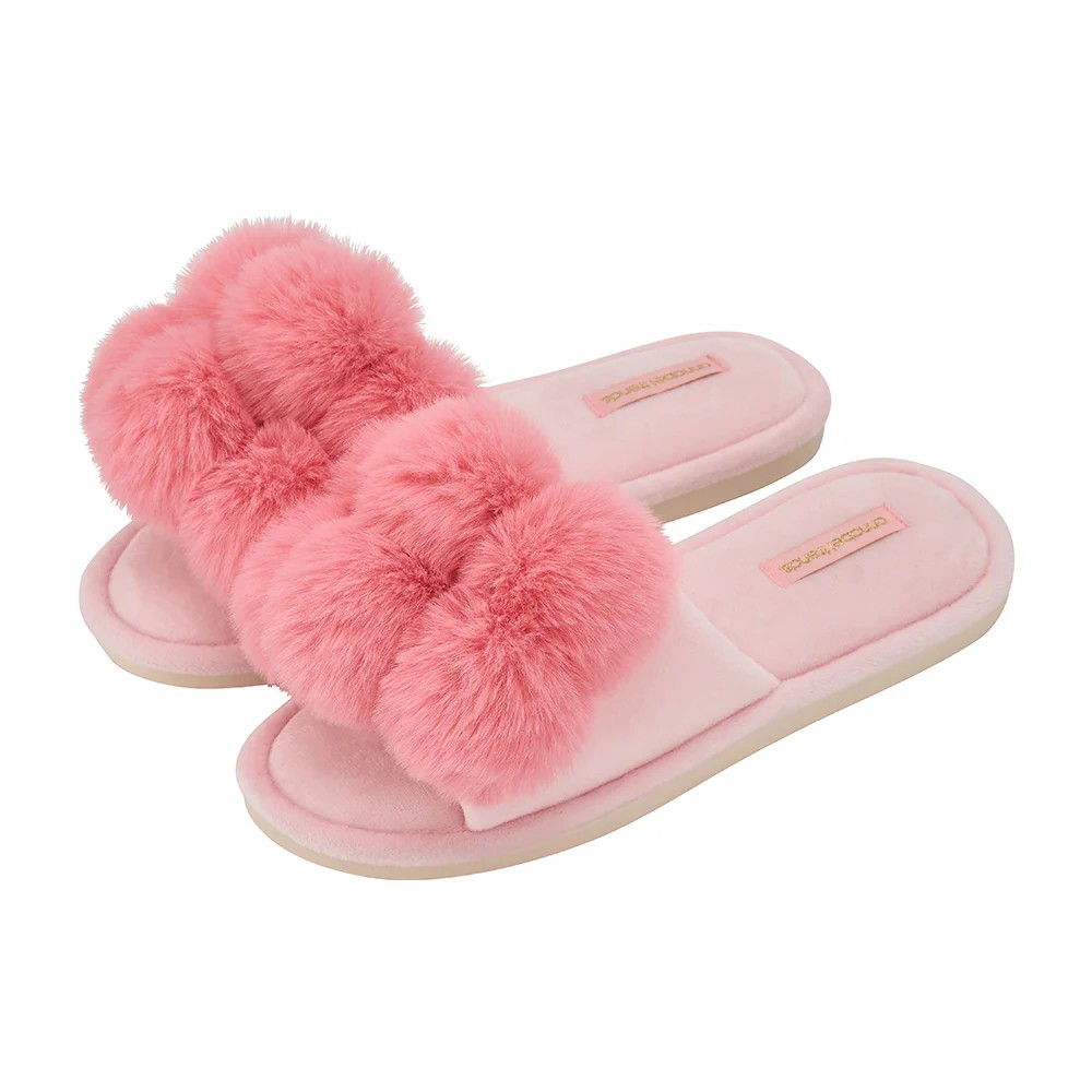 Pom Pom Slippers Shell Pink - Medium
