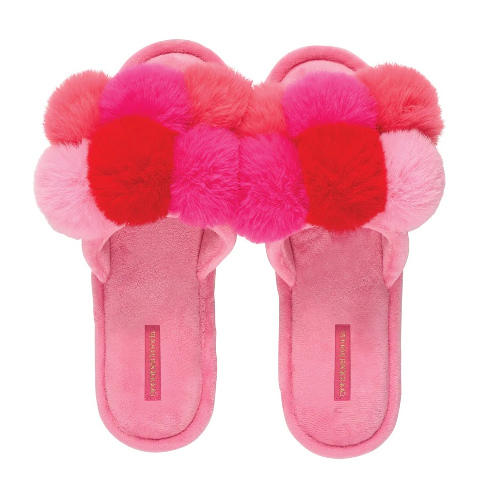 Pom Pom Slippers Multi Pink - Medium