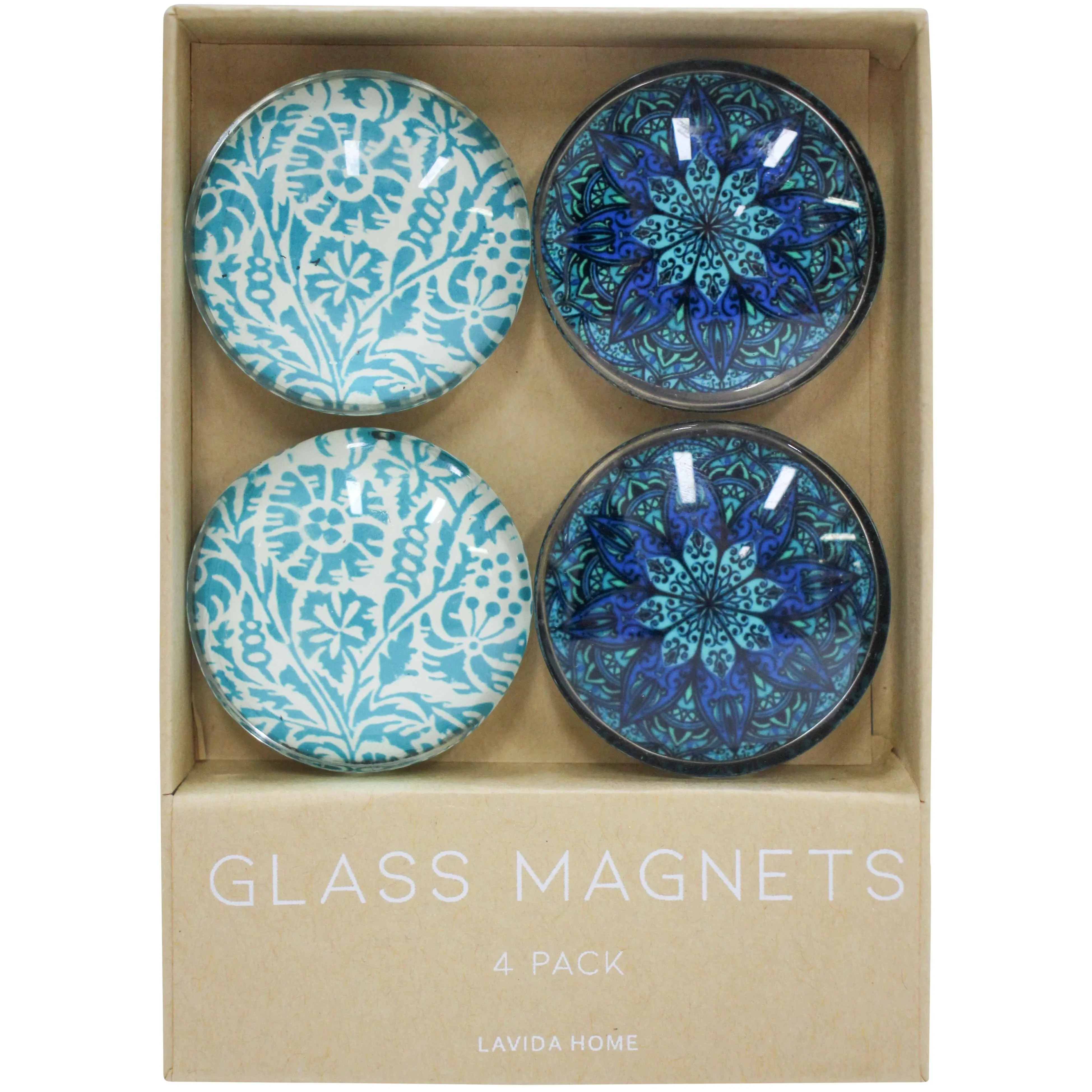 Set of 4 Glass Magnets - Mandala