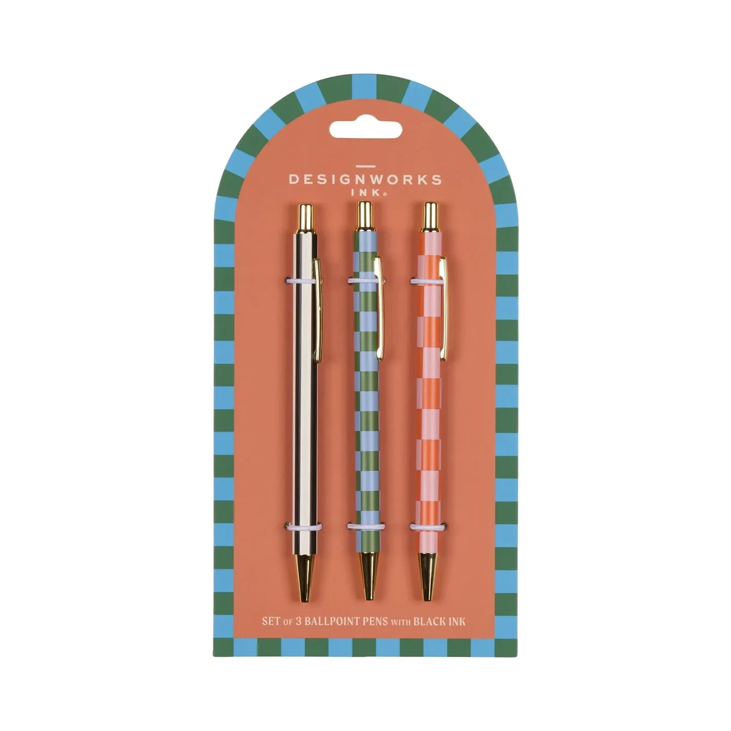 A Dopo Set of 3 Pens - Stripes and Checks