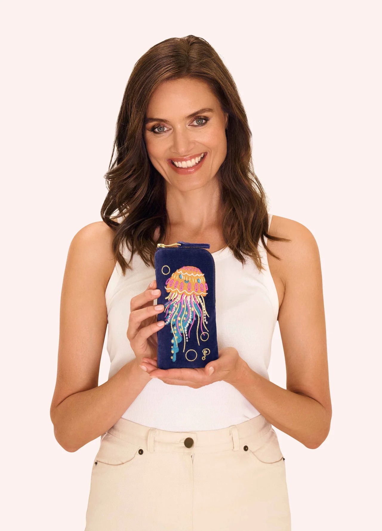 Velvet Sunglasses Pouch - Jolly Jelly, Navy